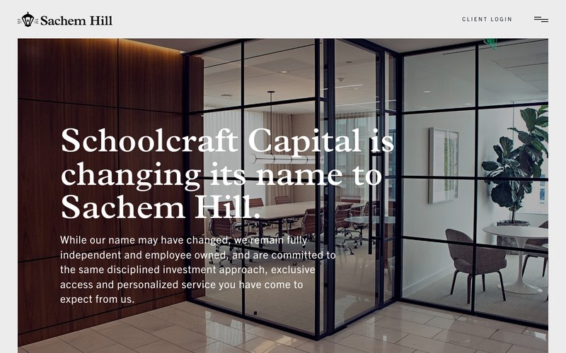 Screenshot of the Sachem Hill website